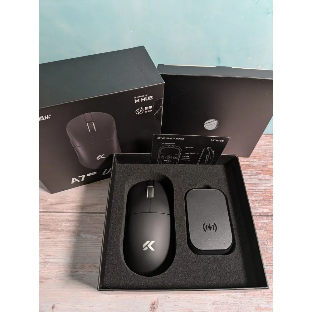 MCHOSE A7 V2 Ultra Wireless Gaming Mouse | Tri-Mode, 8K Polling, Magnetic Dock